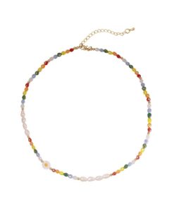 Colorful Beaded Dopamine Necklace for Women - 2025 Trendy Luxury Clavicle Chain Accessory, High-End Fashion Statement Piece