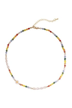 Colorful Beaded Dopamine Necklace for Women - 2025 Trendy Luxury Clavicle Chain Accessory, High-End Fashion Statement Piece