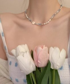 Colorful Beaded Dopamine Necklace for Women - 2025 Trendy Luxury Clavicle Chain Accessory, High-End Fashion Statement Piece