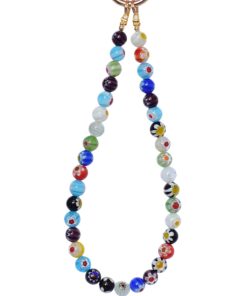 Colorful Beaded Mobile Phone Lanyard - High-End Wrist Strap Pendant for Stylish Accessories