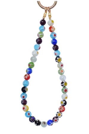 Colorful Beaded Mobile Phone Lanyard - High-End Wrist Strap Pendant for Stylish Accessories