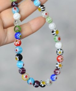 Colorful Beaded Mobile Phone Lanyard - High-End Wrist Strap Pendant for Stylish Accessories