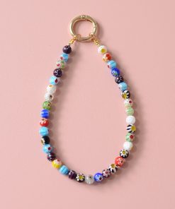 Colorful Beaded Mobile Phone Lanyard - High-End Wrist Strap Pendant for Stylish Accessories