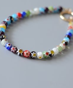 Colorful Beaded Mobile Phone Lanyard - High-End Wrist Strap Pendant for Stylish Accessories