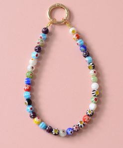 Colorful Beaded Mobile Phone Lanyard - High-End Wrist Strap Pendant for Stylish Accessories