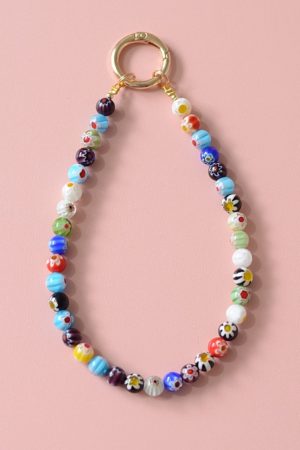 Colorful Beaded Mobile Phone Lanyard - High-End Wrist Strap Pendant for Stylish Accessories