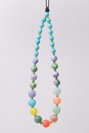 Colorful Beaded Phone Chain for Couples and Best Friends - Romantic INS Style Pendant Short Chain Accessory