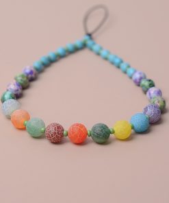 Colorful Beaded Phone Chain for Couples and Best Friends - Romantic INS Style Pendant Short Chain Accessory
