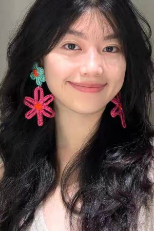 Colorful Bohemian Flower Earrings for Women, Handmade Woven Ethnic Style, Exaggerated Beach Vacation Studs, Trendy Summer Accessories