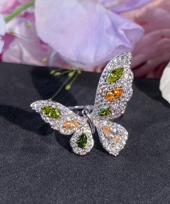 Colorful Butterfly Ring for Women - Two-Color Minimalist Open Finger Ring, 2025 Exquisite Versatile High-End Fashion Accessory