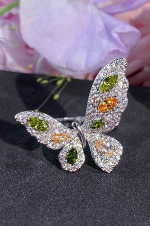 Colorful Butterfly Ring for Women - Two-Color Minimalist Open Finger Ring, 2025 Exquisite Versatile High-End Fashion Accessory