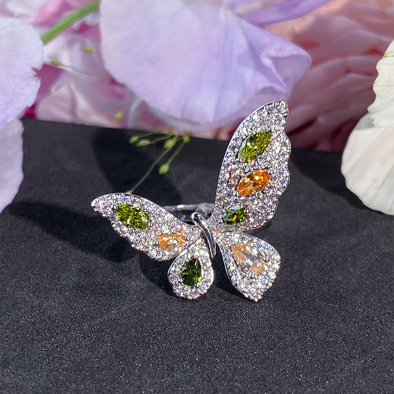 Colorful Butterfly Ring for Women - Two-Color Minimalist Open Finger Ring, 2025 Exquisite Versatile High-End Fashion Accessory Colorful Butterfly Ring for Women - Two-Color Minimalist Open Finger Ring, 2025 Exquisite Versatile High-End Fashion Accessory