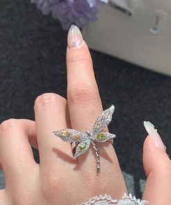 Colorful Butterfly Ring for Women - Two-Color Minimalist Open Finger Ring, 2025 Exquisite Versatile High-End Fashion Accessory