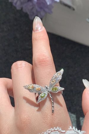 Colorful Butterfly Ring for Women - Two-Color Minimalist Open Finger Ring, 2025 Exquisite Versatile High-End Fashion Accessory