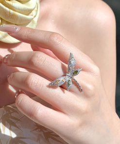 Colorful Butterfly Ring for Women - Two-Color Minimalist Open Finger Ring, 2025 Exquisite Versatile High-End Fashion Accessory