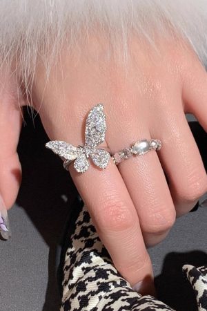 Colorful Butterfly Ring for Women - Two-Color Minimalist Open Finger Ring, 2025 Exquisite Versatile High-End Fashion Accessory