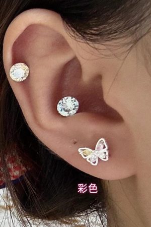 Colorful Butterfly Stud Earrings - Trendy Light Luxury Ear Accessories for 2025, High-End Niche Jewelry