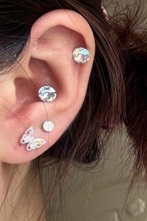 Colorful Butterfly Stud Earrings - Trendy Light Luxury Ear Accessories for 2025, High-End Niche Jewelry