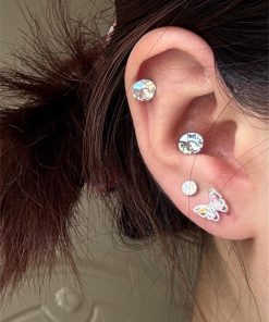 Colorful Butterfly Stud Earrings - Trendy Light Luxury Ear Accessories for 2025, High-End Niche Jewelry