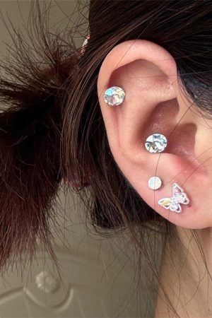 Colorful Butterfly Stud Earrings - Trendy Light Luxury Ear Accessories for 2025, High-End Niche Jewelry