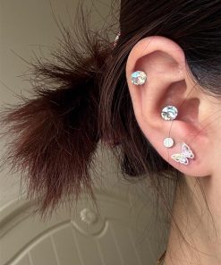 Colorful Butterfly Stud Earrings - Trendy Light Luxury Ear Accessories for 2025, High-End Niche Jewelry