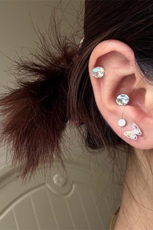 Colorful Butterfly Stud Earrings - Trendy Light Luxury Ear Accessories for 2025, High-End Niche Jewelry