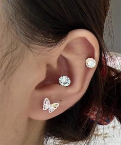 Colorful Butterfly Stud Earrings - Trendy Light Luxury Ear Accessories for 2025, High-End Niche Jewelry