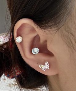 Colorful Butterfly Stud Earrings - Trendy Light Luxury Ear Accessories for 2025, High-End Niche Jewelry