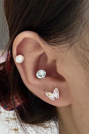 Colorful Butterfly Stud Earrings - Trendy Light Luxury Ear Accessories for 2025, High-End Niche Jewelry