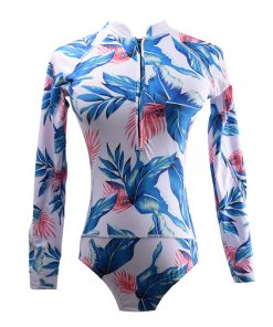 Colorful Conservative One-Piece Swimsuit for Women - Tummy Control, Slimming Design, Small Bust Gathering, Summer Swimwear