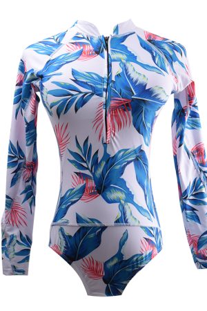Colorful Conservative One-Piece Swimsuit for Women - Tummy Control, Slimming Design, Small Bust Gathering, Summer Swimwear