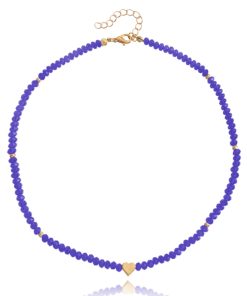 Colorful Crystal Heart Necklace for Women, Minimalist Hip-Hop Jewelry, European-American Style, Baddie Fashion Accessory