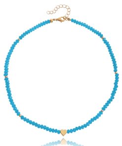 Colorful Crystal Heart Necklace for Women, Minimalist Hip-Hop Jewelry, European-American Style, Baddie Fashion Accessory