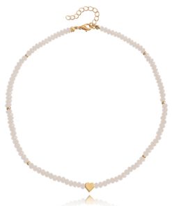 Colorful Crystal Heart Necklace for Women, Minimalist Hip-Hop Jewelry, European-American Style, Baddie Fashion Accessory