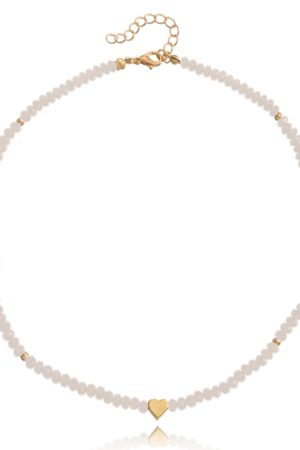 Colorful Crystal Heart Necklace for Women, Minimalist Hip-Hop Jewelry, European-American Style, Baddie Fashion Accessory