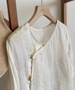 Colorful Diagonal Placket Button Short Sleeve Shirt - Chinese Style Women's Top for Summer 2025, Trendy Lazy Fashion