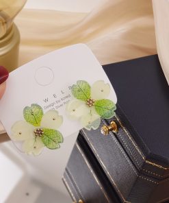 Colorful Floral Stud Earrings for Women - 925 Silver Pin, Korean Style Dongdaemun Design, Perfect for Summer Fashion