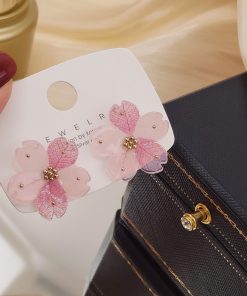 Colorful Floral Stud Earrings for Women - 925 Silver Pin, Korean Style Dongdaemun Design, Perfect for Summer Fashion