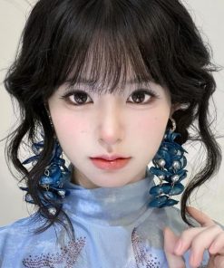 Colorful Floral Tassel Earrings for Girls - Long Romantic Crystal Cluster Ear Clips, Pastoral Vacation Style Jewelry