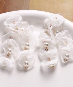 Colorful Floral Tassel Earrings for Girls - Long Romantic Crystal Cluster Ear Clips, Pastoral Vacation Style Jewelry