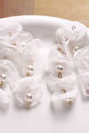 Colorful Floral Tassel Earrings for Girls - Long Romantic Crystal Cluster Ear Clips, Pastoral Vacation Style Jewelry