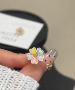 Colorful Flower Stud Earrings in 925 Silver - Exquisite Minimalist Design, Versatile Ear Accessories for Everyday Style