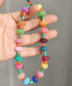 Colorful Gummy Jelly Bead Crystal Phone Strap Lanyard - Sparkling Anti-Drop Wrist Chain Accessory for Vibrant Style