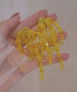 Colorful Handmade Beaded Bowknot Earrings for Women - Trendy Long Vacation Jewelry, 2025 Fashion Statement