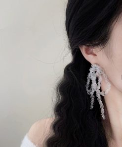 Colorful Handmade Beaded Bowknot Earrings for Women - Trendy Long Vacation Jewelry, 2025 Fashion Statement