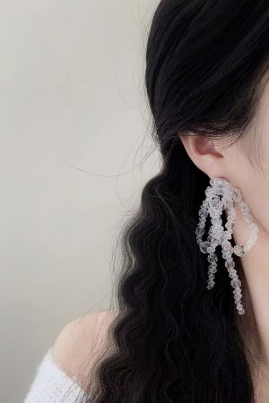 Colorful Handmade Beaded Bowknot Earrings for Women - Trendy Long Vacation Jewelry, 2025 Fashion Statement