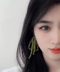 Colorful Handmade Beaded Bowknot Earrings for Women - Trendy Long Vacation Jewelry, 2025 Fashion Statement