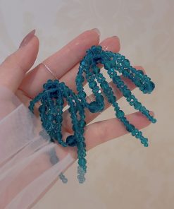 Colorful Handmade Beaded Bowknot Earrings for Women - Trendy Long Vacation Jewelry, 2025 Fashion Statement