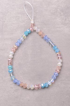 Colorful Handmade Ultra-Shiny Crystal Bead Phone Chain Wrist Strap Keychain Bag Pendant - High-End Fashion Accessory