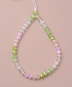 Colorful Handmade Ultra-Shiny Crystal Bead Phone Chain Wrist Strap Keychain Bag Pendant - High-End Fashion Accessory